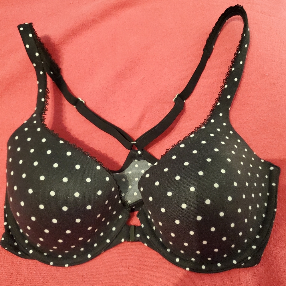 Black & white Polka Dot Victoria's Secret 32D bra